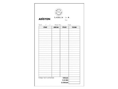 Adisyon Fişi